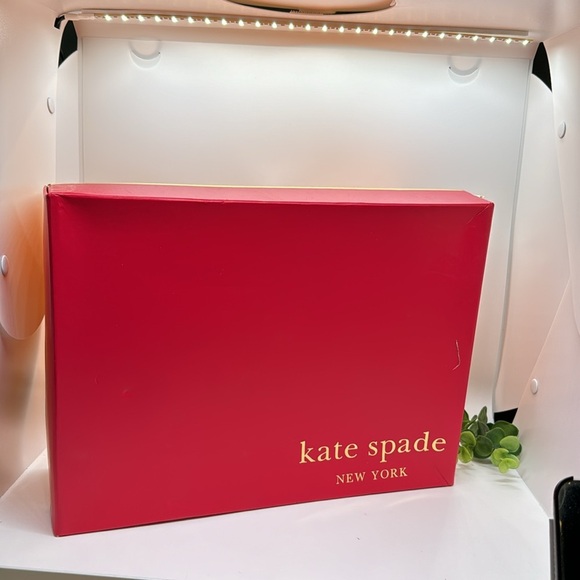 Kate Spade Orange/ Tan Ferrel Vachetta Ankle Strap Sandal Wedges -size 7 - Picture 10 of 10